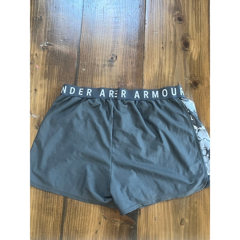 Under Armour Womens Gray HeatGear Floral Side Panel Athletic Shorts Size Large - Picture 5 of 5